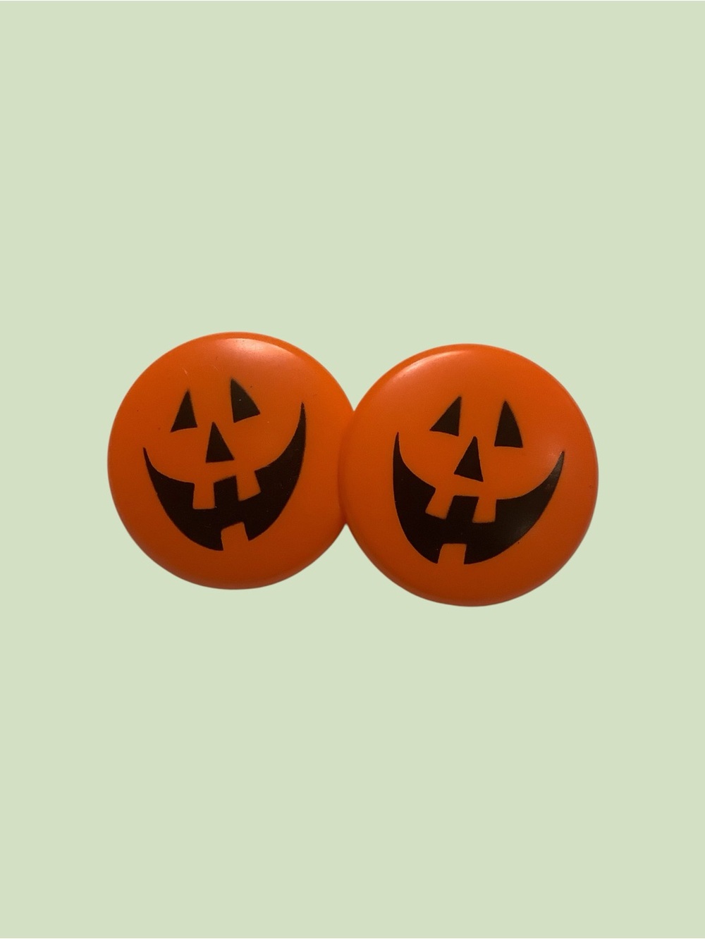 Vintage Hallmark Clip On Jack-o’-lantern Pumpkin Earrings Halloween